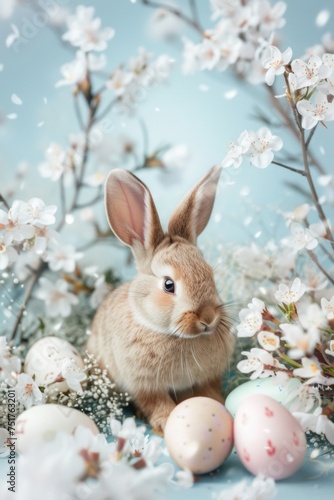 happy easter greeting card easter bunny Generative AI © València