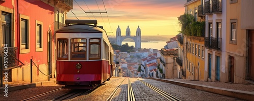 Lisbon's Gloria funicular connects downtown with Bairro Alto photo