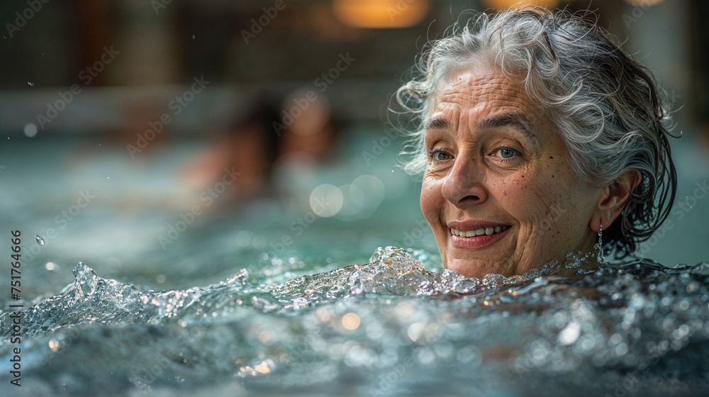 Aktive Seniorin: Schwimmübungen im Hallenbad für Gesundheit und Fitness