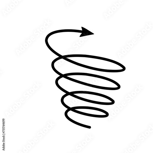 Hand drawn spiral Arrow 