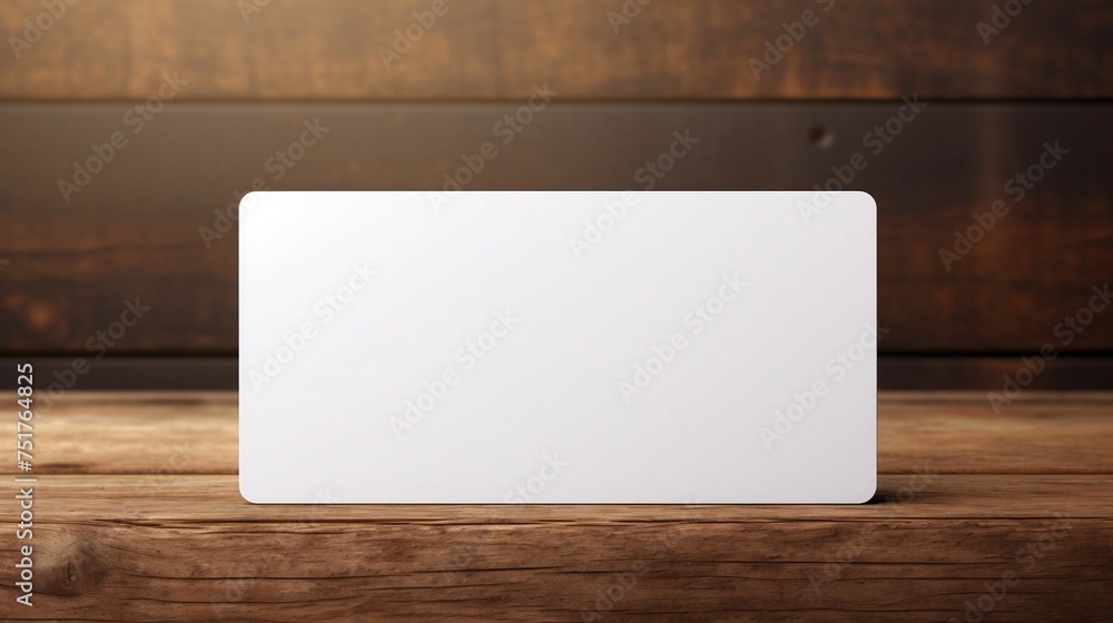 Blank White Card on Wooden Table with Wooden Wall Background
Blank White Card on Wooden Table with Wooden Wall Background