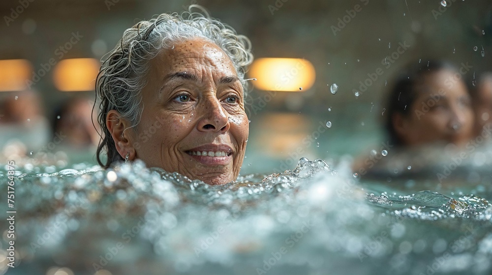 Aktive Seniorin: Schwimmübungen im Hallenbad für Gesundheit und Fitness