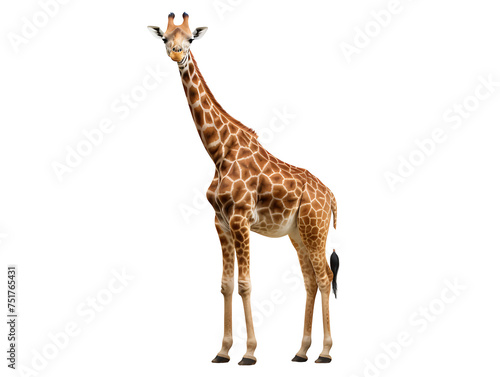 Realistic image of giraffe on transparent background PNG