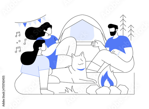Camping pass isolated cartoon vector illustrations.