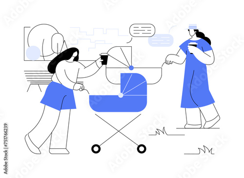Happy moms isolated cartoon vector illustrations.