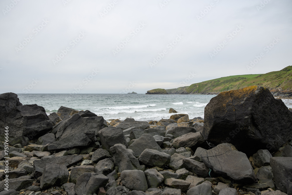 Rocks on the coast in Porth Ysgo, North Wales