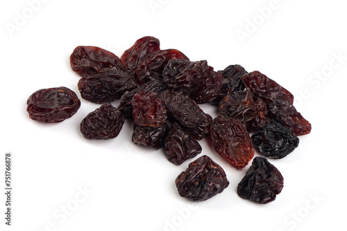 Dried raisins, isolated on white background