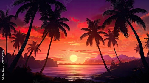 vibrant exotic jungle background © vectorwin