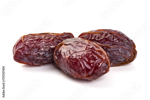 Dried dates, isolated on white backgroundRaw Organic Medjool Dates, isolated on white background