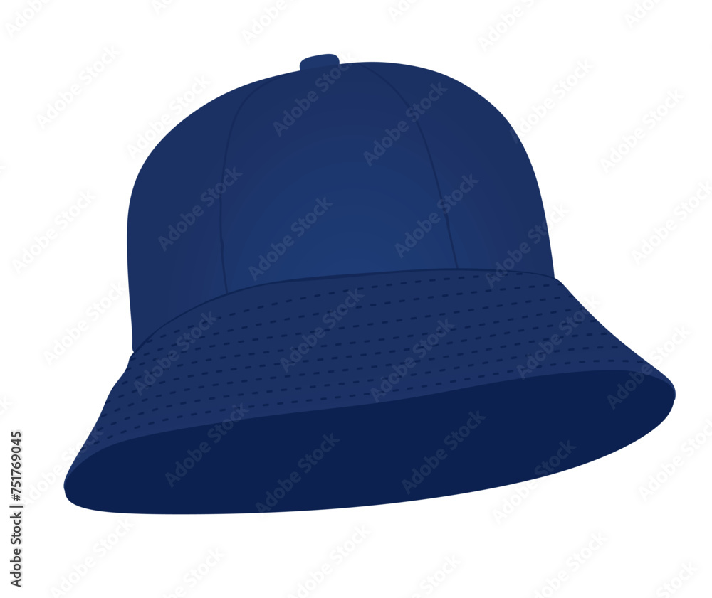 Fototapeta premium Blue fisherman hat. vector illustration