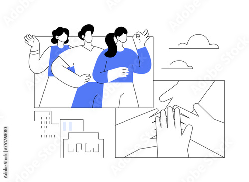 Set up team isolated cartoon vector illustrations.
