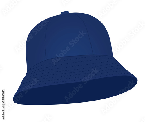 Blue  fisherman hat. vector illustration