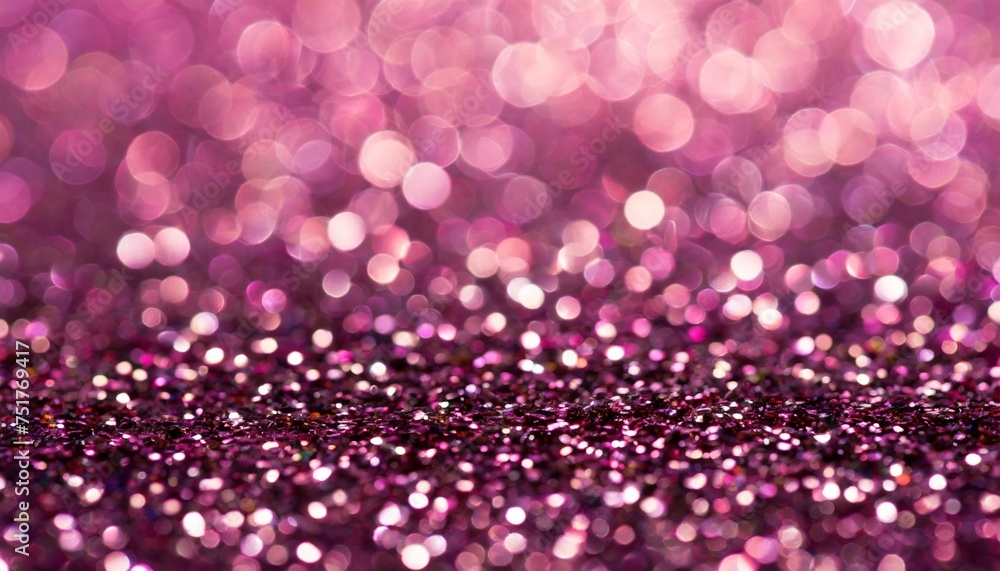 abstract shiny pink background with bokeh lights sequins in trendy magenta or pink