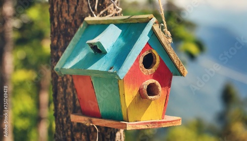 colorful bird house