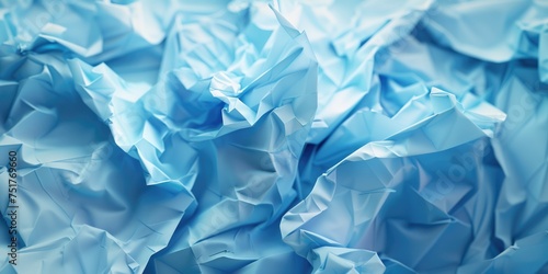 Crumpled Blue Paper Texture