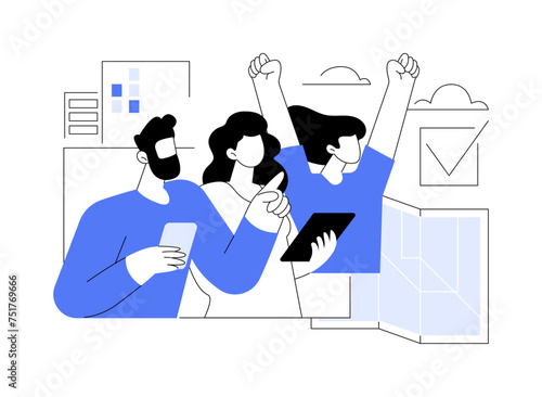 Complete tasks isolated cartoon vector illustrations.