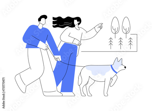 Regular walks isolated cartoon vector illustrations.
