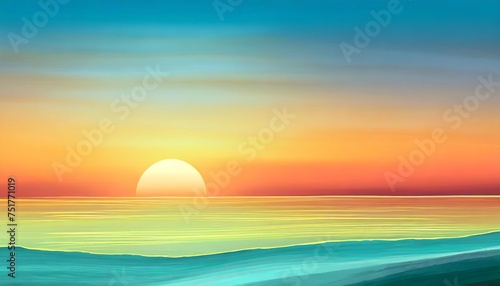 abstract sunrise sky and ocean nature background