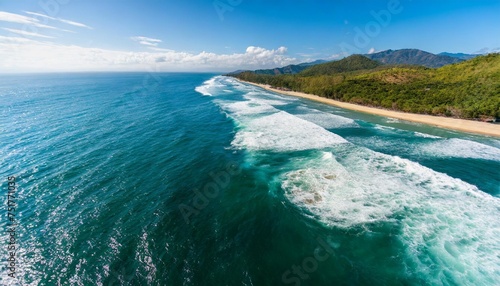 spectacular aerial top view background photo of ocean sea water white wave splashing in the deep sea drone photo backdrop of sea wave in bird eye waves