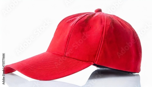 red cap on white background