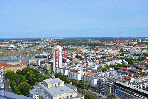 View of the city of Leipzig, Saxony, Germany