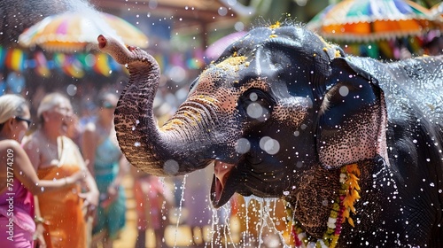 Elephant during Hindu Temple Festival in India © kiatipol