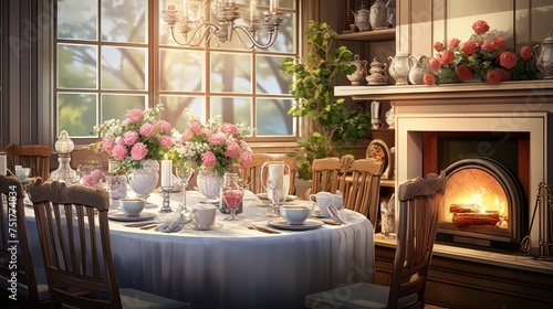 furniture table house background