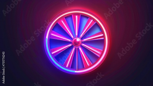 A vibrant fortune wheel neon logo 