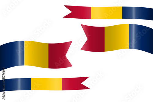 set of flag ribbon with colors of Chad for independence day celebration decoration