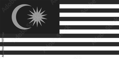 Malaysia flag original black and white