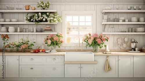 bright white kitchen background