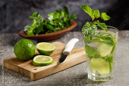 Mojito. Drink made with lemon, mint and rum. © WS Studio