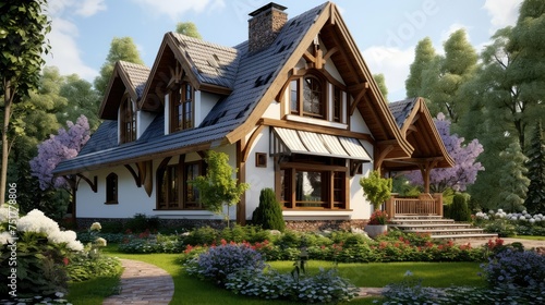design roof cottage building © vectorwin