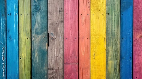 Farbenfrohe Holzwand, Bildschirmfüllender Hintergrund 