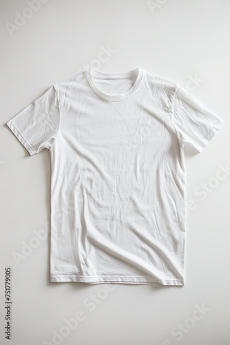 white color t-shirt lying on a white background