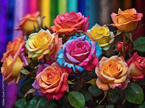 Multi coloured Roses