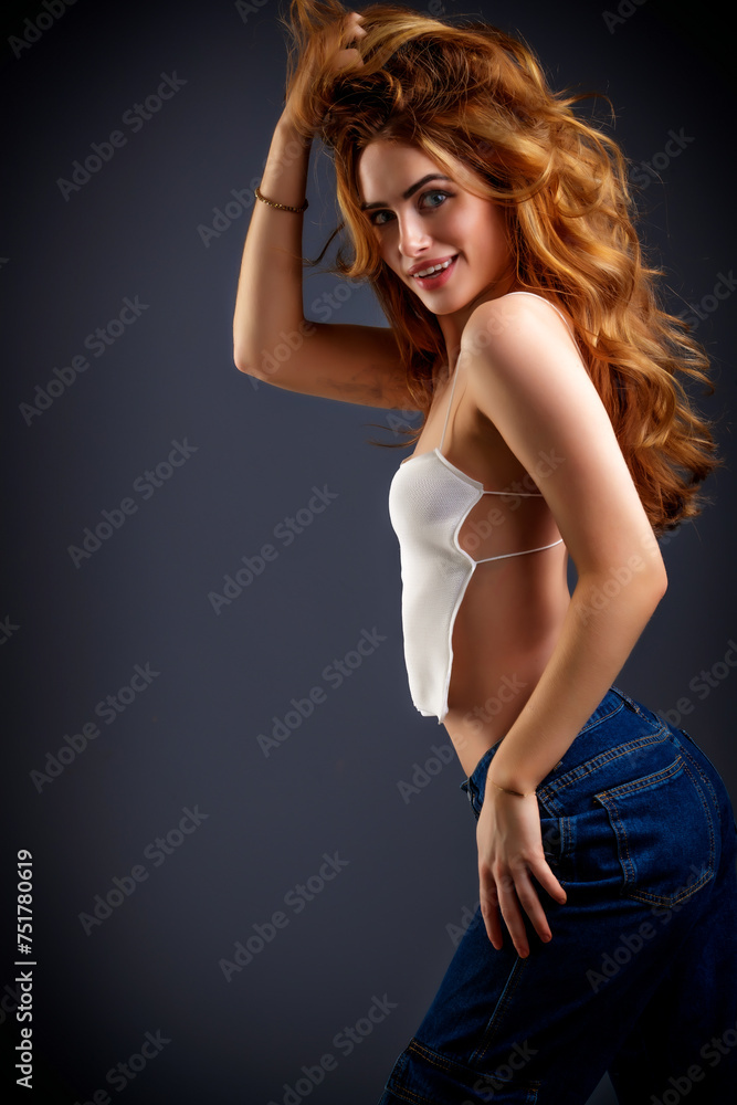 sexy female model with red hair in great commercial and editorial pose very beautiful sexy female model with red hair in great commercial and editorial pose very beautiful
