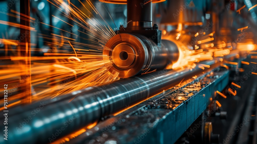 Metal Cutting Machine in Action Metal Cutting Machine in Action