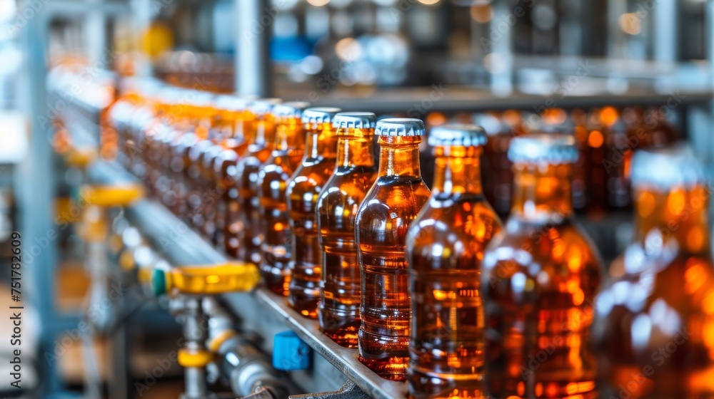 Bottles of Beer on Conveyor Belt Bottles of Beer on Conveyor Belt
