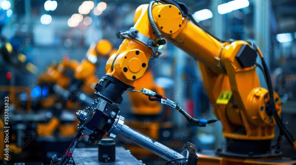 Robotic Arms Assembling Machine in Factory Robotic Arms Assembling Machine in Factory