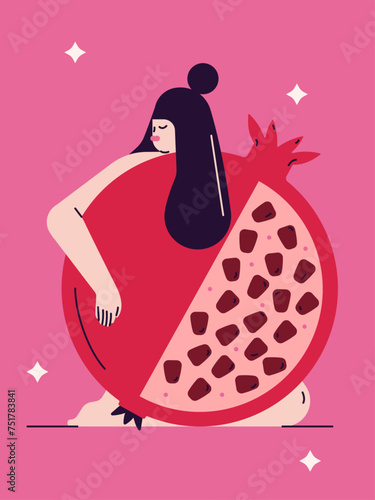 Woman with pomegranate