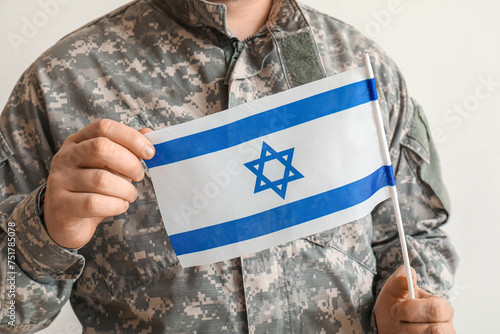 Male Jewish soldier with fl...