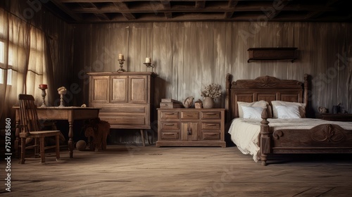cozy wooden blurred room