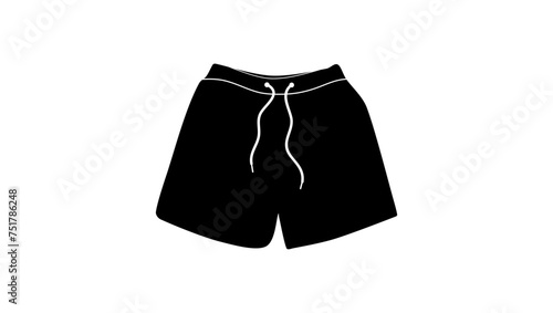 Mens Swim Trunks, black isolated silhouette