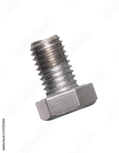 Screw isolated on transparent layered background.