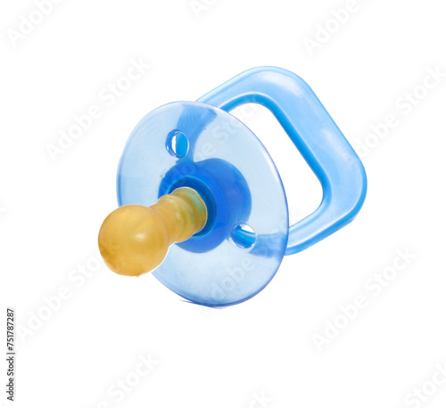 Baby soother pacifier isolated on transparent layered background. photo