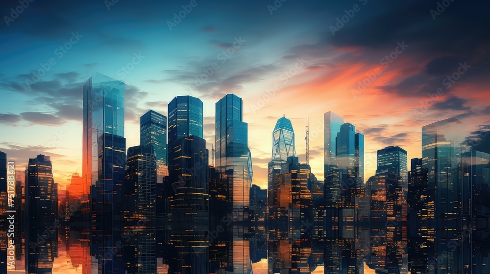 Fototapeta premium city tower skyscraper building