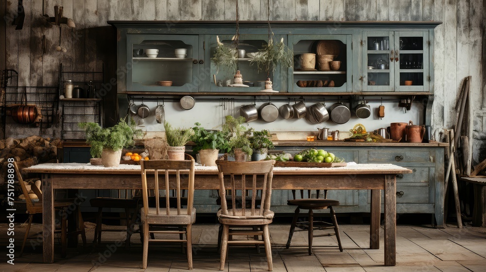 wood rustic kitchen background