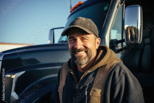 Portrait of a smiling middle aged male truck driver © Vorda Berge