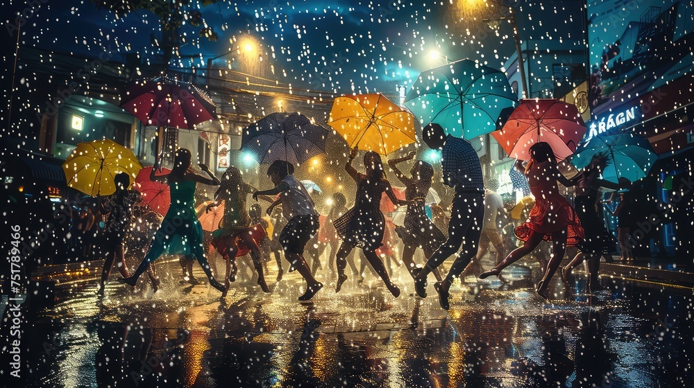 Obraz premium splashg dancing in the rain